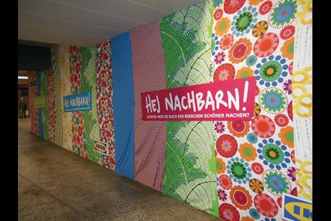 A series of brightly coloured posters announce Hej Nachbarn – which fans of the TV show Borgen  will recognise is a Danish-German conflation that translates as ‘Hello Neighbour’.